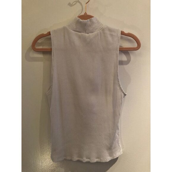 Wilfred Mock Turtleneck Ribbed Tank Sz L - Picture 2 of 3